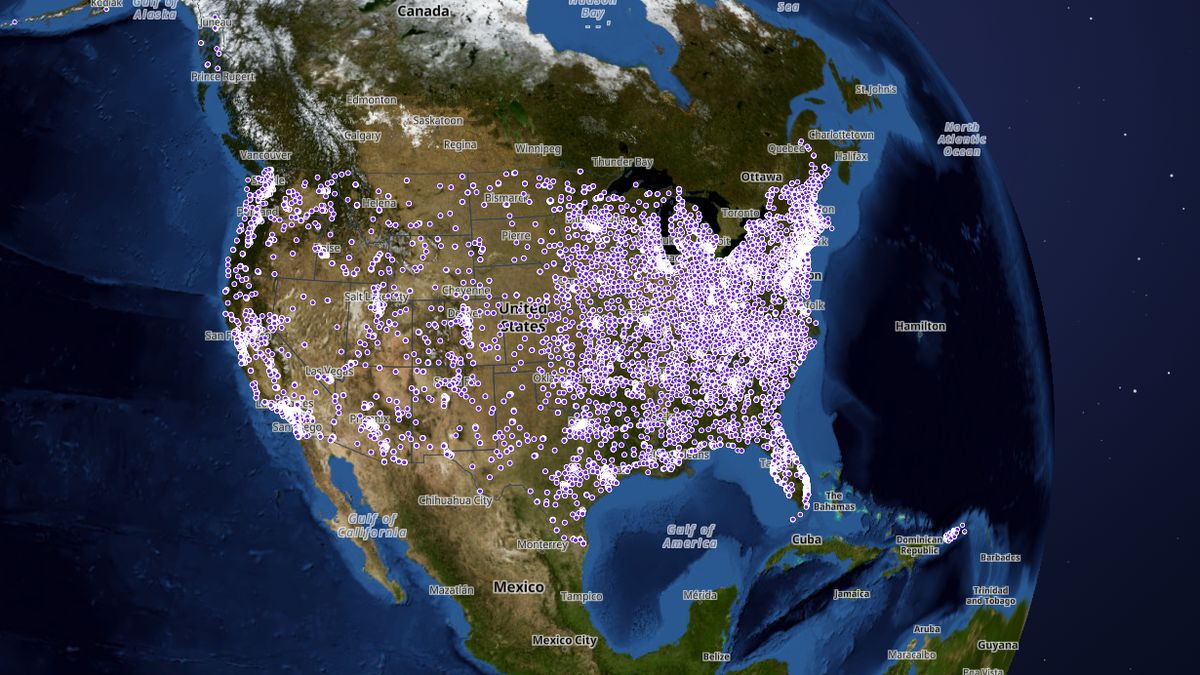 Addiction & mental health treatment on the Map the Block map of the United States