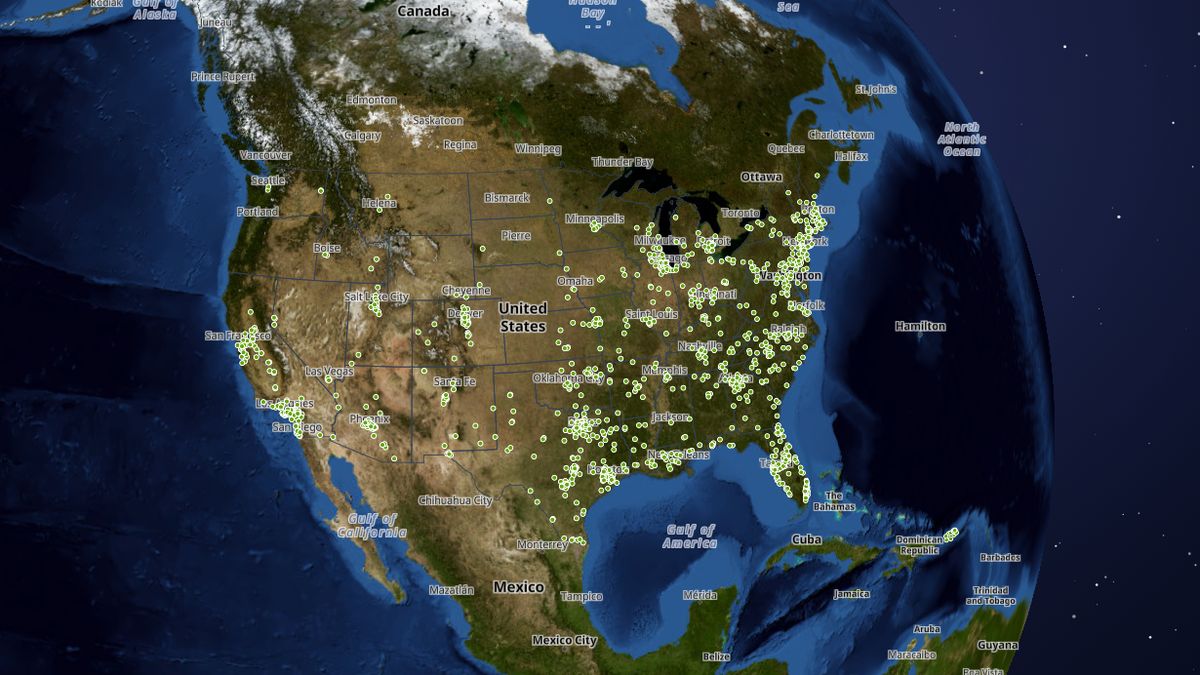 Chili's on the Map the Block map of the United States