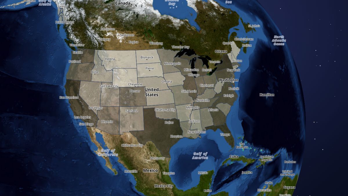 Corrections spending (state + local) on the Map the Block map of the United States