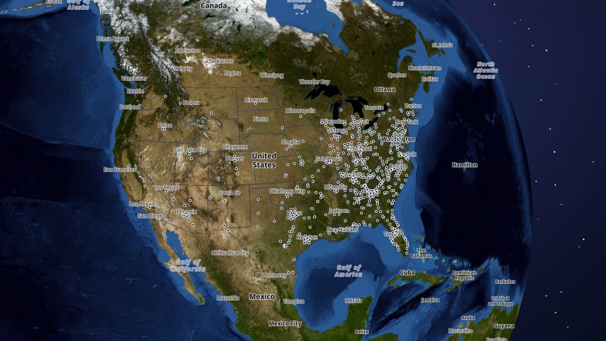 Cracker Barrel on the Map the Block map of the United States
