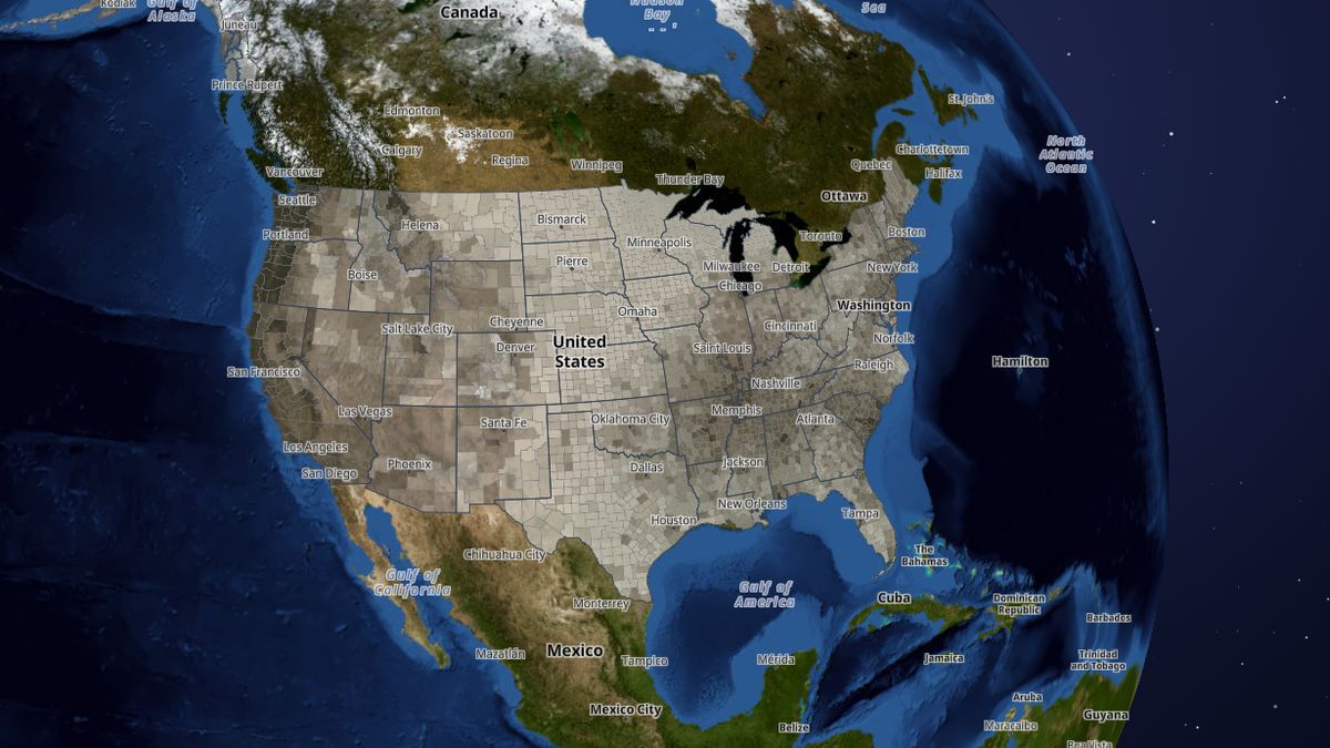 Earthquake risk on the Map the Block map of the United States