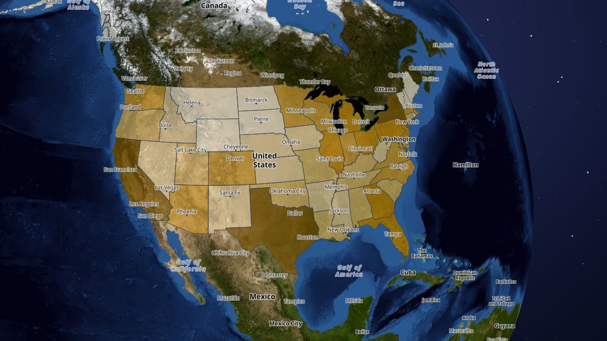 Education spending (state + local) on the Map the Block map of the United States