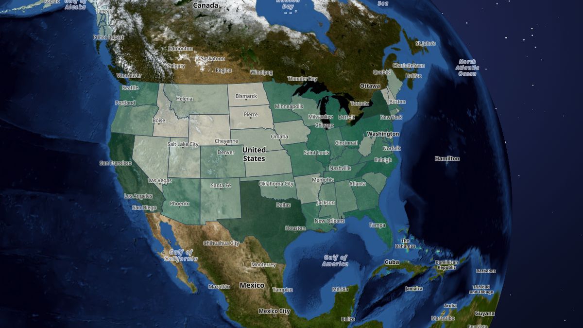 Federal money received (FY2024) on the Map the Block map of the United States