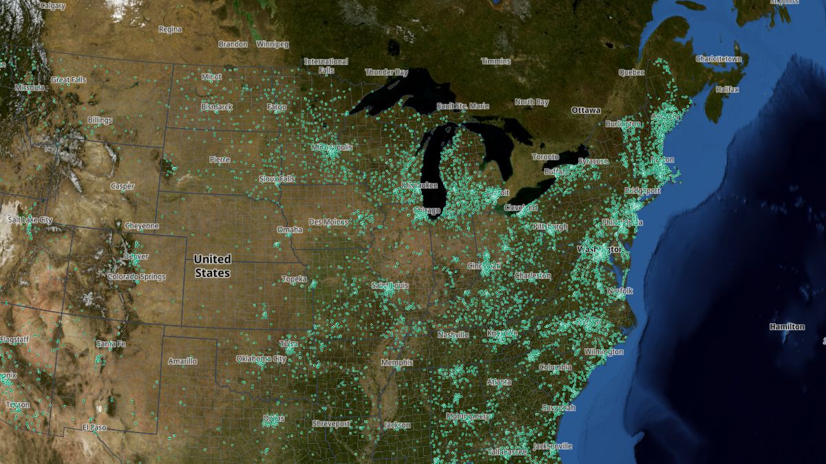 Free food pantries & meals on the Map the Block map of the United States
