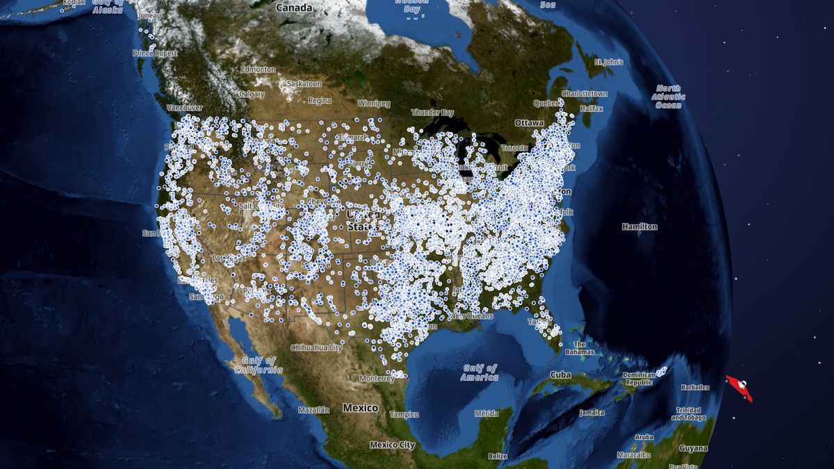 High-hazard dams on the Map the Block map of the United States