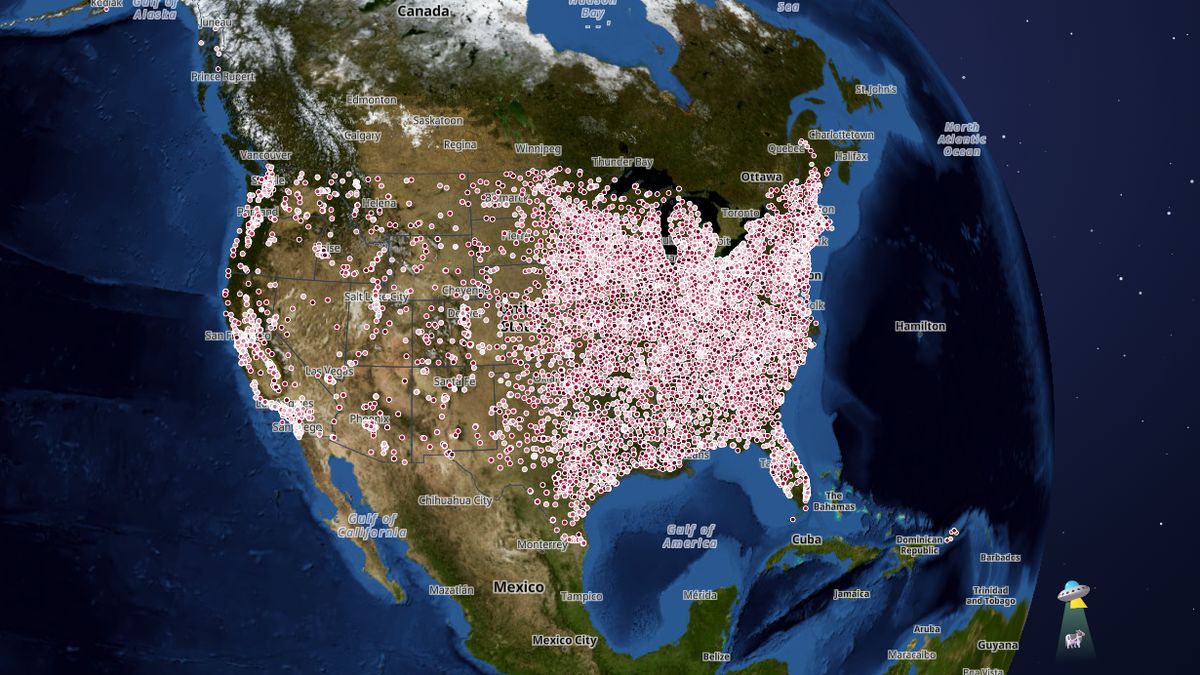 Nursing homes (CMS star ratings) on the Map the Block map of the United States