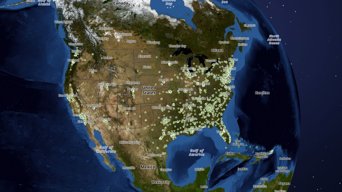 Popeyes on the Map the Block map of the United States