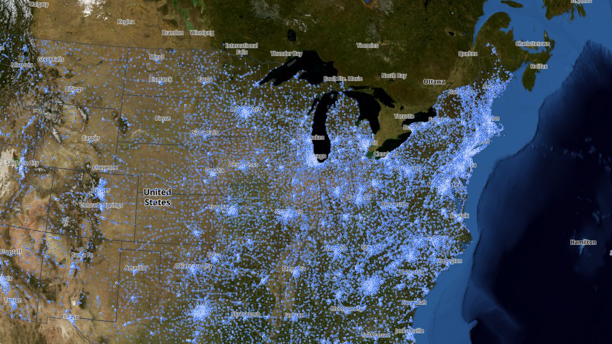 Public schools on the Map the Block map of the United States