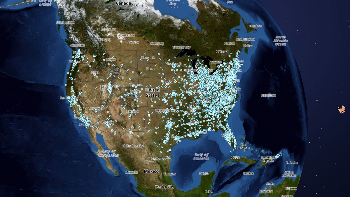 Wendy's on the Map the Block map of the United States